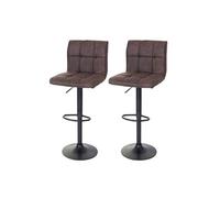 2x Tabouret de bar MENDLER HWC-B13, imitation daim vintage brun foncé Marron G