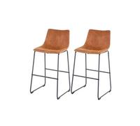 Mendler Tabouret de bar HWC-D70 tissu style vintage imitation de daim 2x