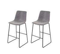 2x Tabouret De Bar Hwc-E54, Chaise De Bar/Comptoir, Vintage Similicuir, Aspect Daim, Gris Multicolore
