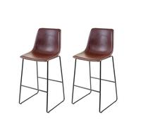 2x Tabouret De Bar Hwc-E54, Chaise De Bar/Comptoir, Vintage Similicuir Marron Multicolore