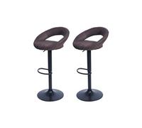 2x Tabouret De Bar Hwc-F46, Chaise De Comptoir, Monture Noire Imitation De Daim, Vintage Marron Foncé Multicolore