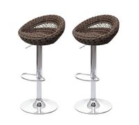 2x tabouret de bar HWC-G26, chaise de comptoir, polyrotin, chrome