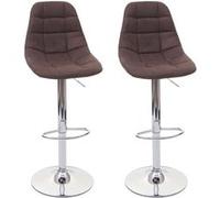 2x Tabouret de bar HWC-A67, tabouret de bar vintage brun foncé, textile