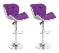 2x Tabouret de bar MENDLER HWC-A92 similicuir violet Violet G