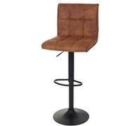2x Tabouret de bar HWC-B13, imitation daim vintage brun clair