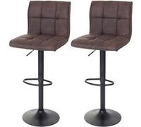 2x Tabouret De Bar Hwc-B13, Imitation Daim Vintage Brun Foncé Multicolore