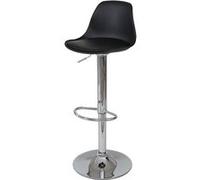 2x Tabouret de bar HWC-B14, cuir synthétique noir