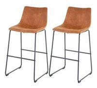 Mendler Tabouret de bar HWC-D70 tissu style vintage imitation de daim 2x