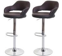 2x Tabouret De Bar Hwc-F16, Tabouret Pivotant, Avec Dossier Simili Cuir Brun-Noir Multicolore