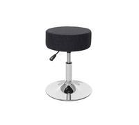 2x Tabouret HWC-C22, hauteur réglable, Ø 35 cm, tissu gris foncé