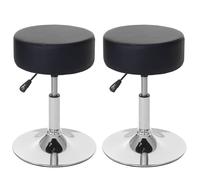 2x Tabouret HWC-C22, hauteur réglable, Ø 35 cm similicuir noir