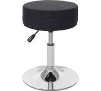 2x Tabouret HWC-C22, hauteur réglable, Ø 35 cm, tissu gris foncé
