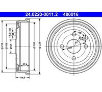 ATE 24.0220-0011.2 Tambour de frein