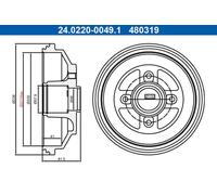 ATE 24.0220-0049.1 Tambour de frein