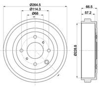 HELLA 8DT 355 303-231 Tambour de frein