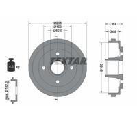 2x Tambour de frein 94023900 TEXTAR pour OPEL SUZUKI NISSAN