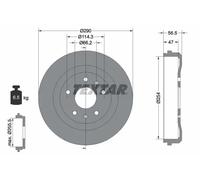 2x Tambour de frein 94030900 TEXTAR pour LAND ROVER FREELANDER I