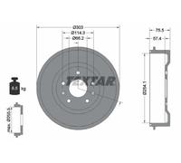 2x Tambour de frein 94032800 TEXTAR pour LAND ROVER FREELANDER I