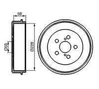 2x Tambour de frein Essieu arrière 0 986 477 140 BOSCH pour TOYOTA AVENSIS