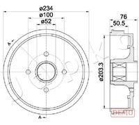2x Tambour de frein peint 560409C JAPKO pour DACIA RENAULT