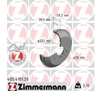 2x Tambour de frein revêtu 405.4101.20 ZIMMERMANN pour SMART CITY-COUPE ROADSTER