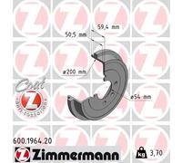 ZIMMERMANN 600.1964.20 Tambour de frein