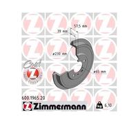 2x Tambour de frein ZIMMERMANN 600.1965.20 convient pour VAG