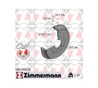 2x Tambour de frein ZIMMERMANN 600.1968.20 convient pour VAG