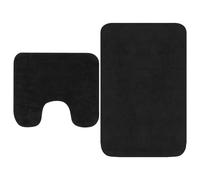 2x Tapis de Salle de bain Tissu Gris Tapis de Sol Carpette Moquette vidaXL