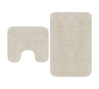 2x Tapis de Salle de bain Tissu Gris Tapis de Sol Carpette Moquette vidaXL