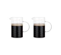 2X Tasse à Mesurer en Verre, Poignée Isolée, Bec Verseur en V, Tasse à Mesurer en Verre Borosilicaté 1000 Ml, /1 Litre, 4 Tasses