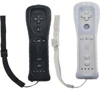 2x Télécommande Wii : Manette De Jeu Manette Wii Télécommande Sans Fil Connexion Capteur De Mouvement Manette De Jeu De Remplacement Pour Console Wii Et Wii,Avec Étui En Silicone Et Dragonne