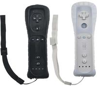 2x Télécommande Wii : Manette De Jeu Manette Wii Télécommande Sans Fil Connexion Capteur De Mouvement Manette De Jeu De Remplacement Pour Console Wii Et Wii, Avec Étui En Silicone Et Dragonne