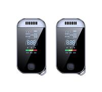2X Testeur D'Alcool NuméRique, ÉThylotest Professionnel avec ÉCran LCD, Testeur D'Alcool ÉLectronique Rechargeable par USB, Porte-CléS