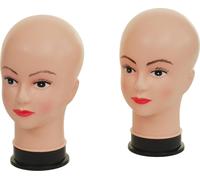 2x Tête de mannequin HWC-G81, mannequin perruque femme femme mannequin, 30cm