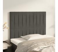 2x Têtes de Lit Gris Foncé 100x5x78/88 cm Velours Meubles de Chambre vidaXL