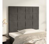 2x Têtes de Lit Gris Foncé 100x5x78/88 cm Velours Meubles de Chambre vidaXL
