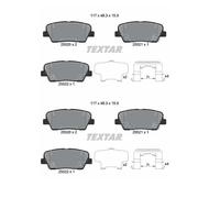 2x Textar 2552003 Plaquettes de Frein Disque Arrière pour Genesis Hyundai Kia