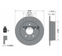 2x TEXTAR 92099703 PRO Disque de frein Arrière 258mm