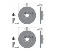 2x Textar 92252803 Disque de Frein pour Fiat 500 C 312 Panda 312 319 500L 351