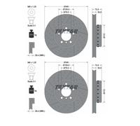 2x Textar 92265025 Disque de Frein pour BMW F31 F30 F80 F21 F20 F23 F34 F36