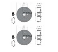 2X Textar 94045800 Tambour De Frein Arrière Pour Dacia Logan II Renault Lada