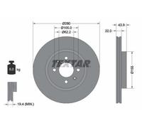2x TEXTAR PRO Disque de frein Avant pour KIA RIO III (UB) 280mm 92239303