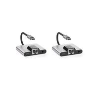 2X Tipo-C pour Ethernet LAN Adaptateur de Rede Hub USB C 3,5 mm Ãudio PD Docking Station Carregamento RÃ¡pido Laptop e Celular