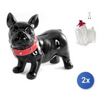 2X Tirelire En Céramique Chien 2 Assortis Maison