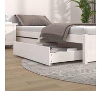 vidaXL Tiroirs de lit 2 pcs blanc Bois de pin massif 814975