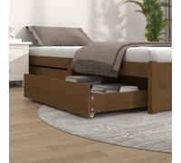 Vidaxl Tiroirs De Lit 2 Pcs Marron Miel Bois De Pin Massif Marron