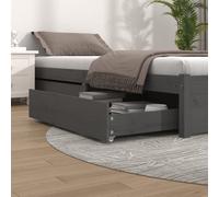 2x Tiroirs de Lit Blanc Bois de Pin Massif Accessoire Chambre à Coucher vidaXL