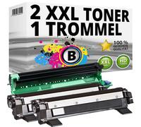 Inkadoo Lot de 2 toners et tambour compatibles avec Brother DCP1510 DCP1512 DCP1610W HL1110 TN-1050 DR