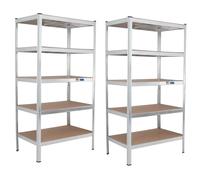 2x TRUTZHOLM Étagère à Charge Lourde 180x90x60cm 5 Niveaux 875 kg Acier
